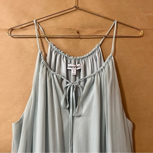 Elizabeth & James | NWOT Kenji Silk Blouson Mini Dress Tie Neck Dew Size S - Picture 4 of 12